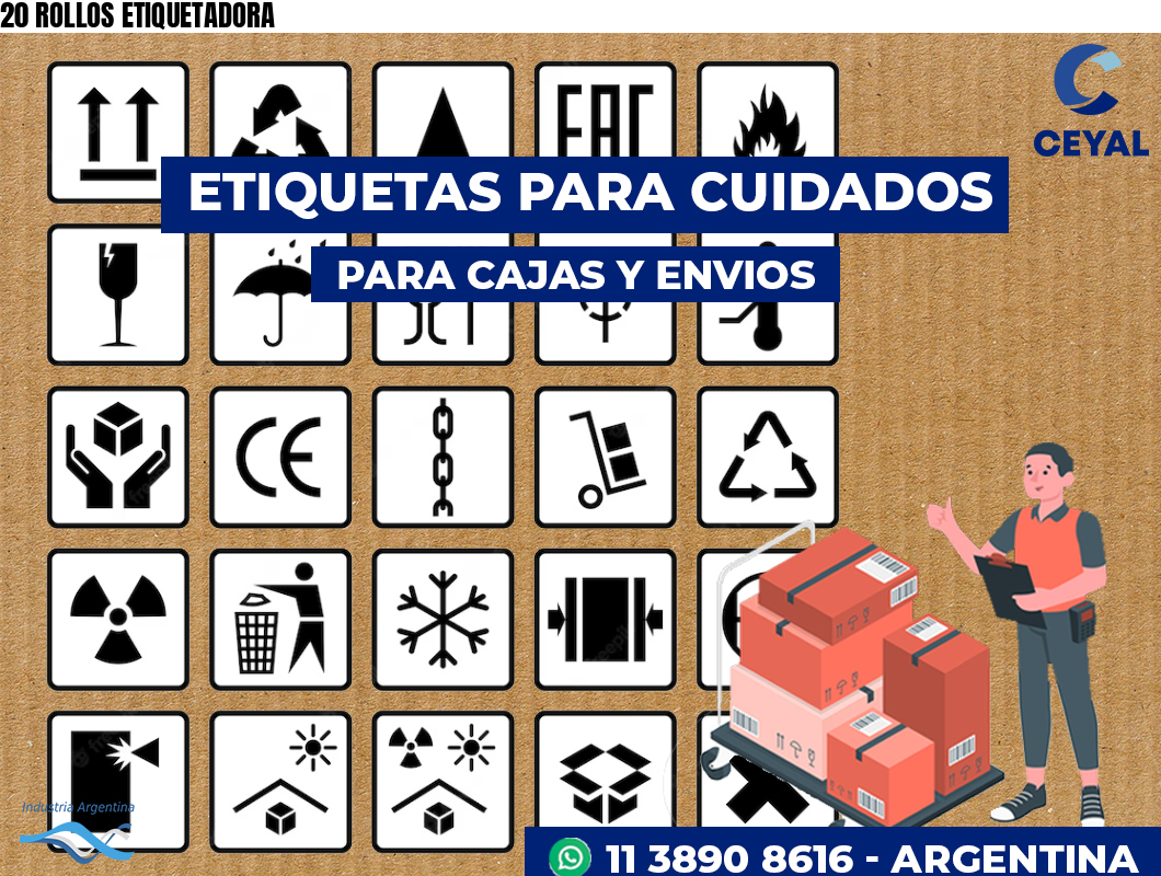 20 ROLLOS ETIQUETADORA