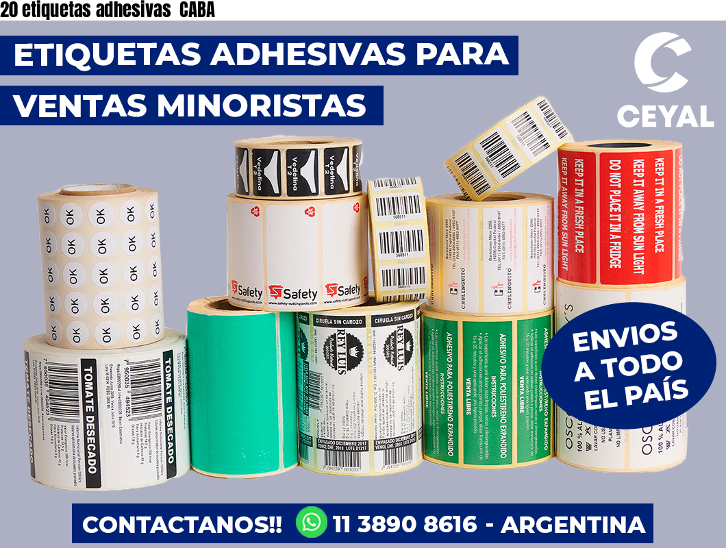 20 etiquetas adhesivas CABA