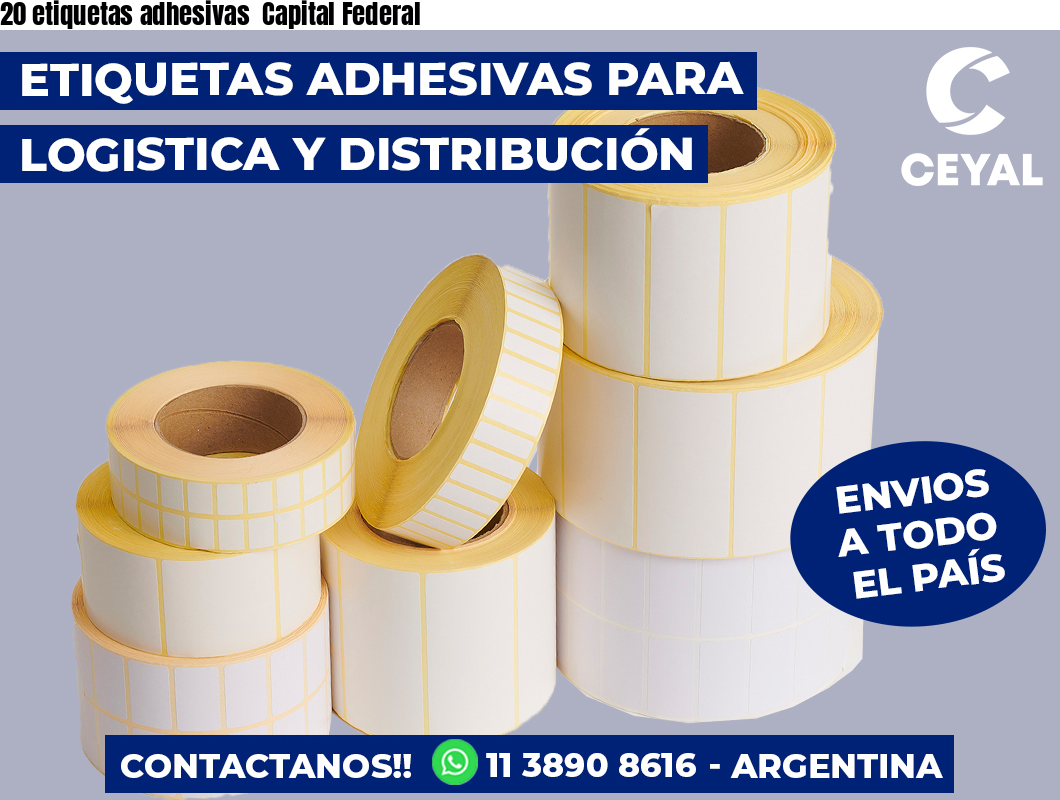 20 etiquetas adhesivas Capital Federal