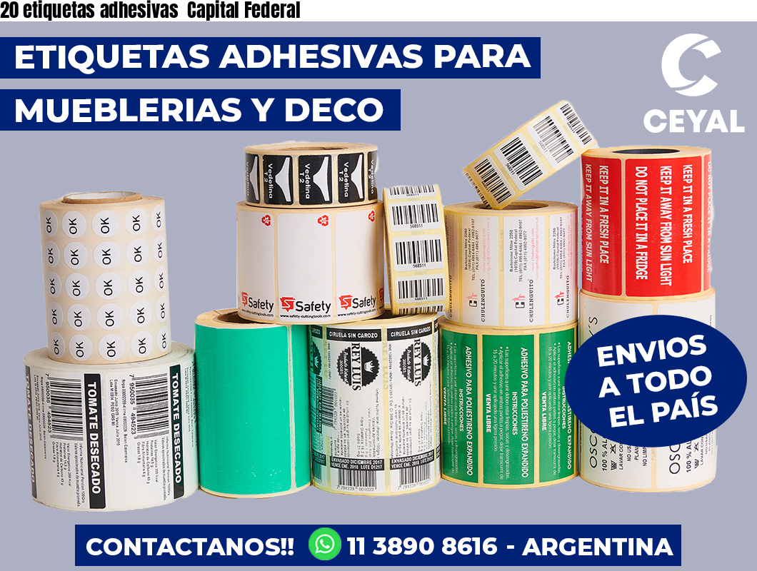 20 etiquetas adhesivas  Capital Federal