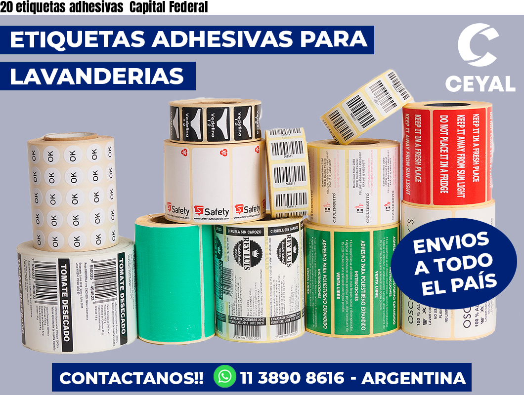 20 etiquetas adhesivas Capital Federal