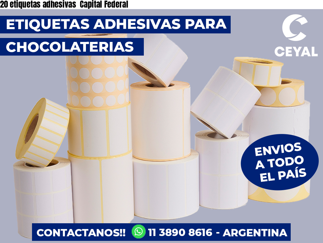 20 etiquetas adhesivas Capital Federal