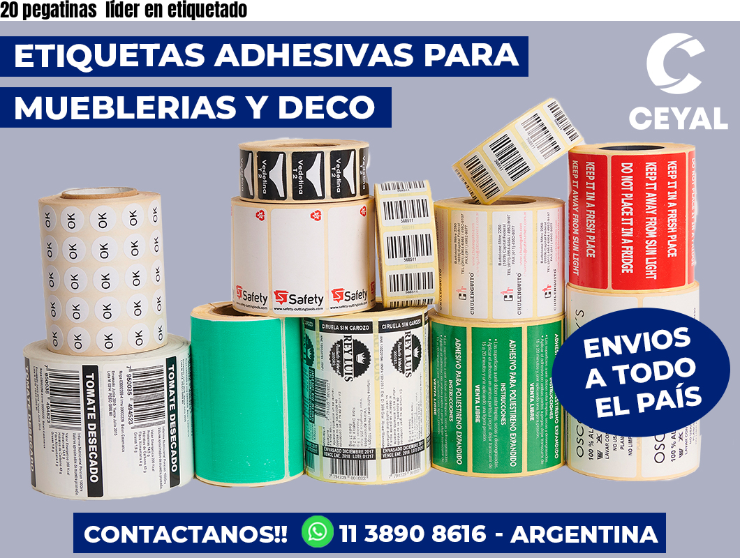 20 pegatinas  líder en etiquetado