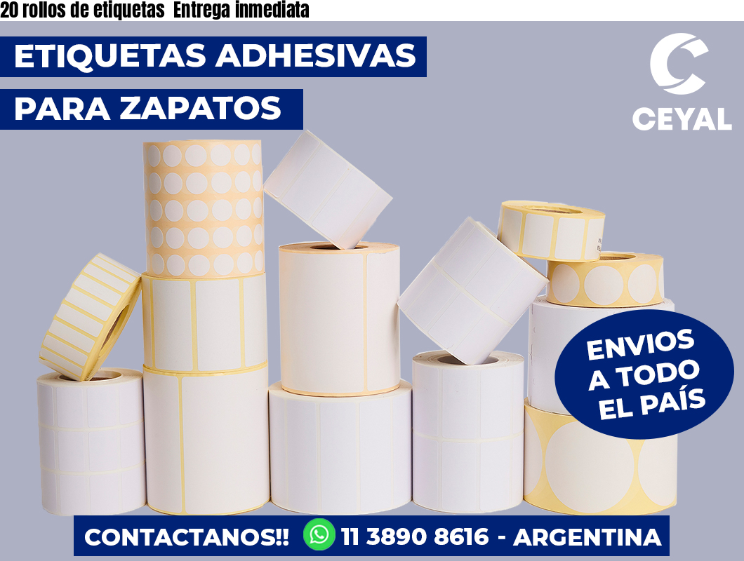 20 rollos de etiquetas Entrega inmediata