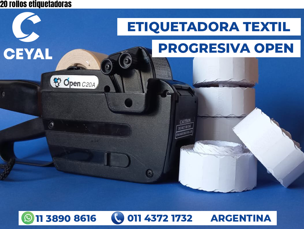 20 rollos etiquetadoras