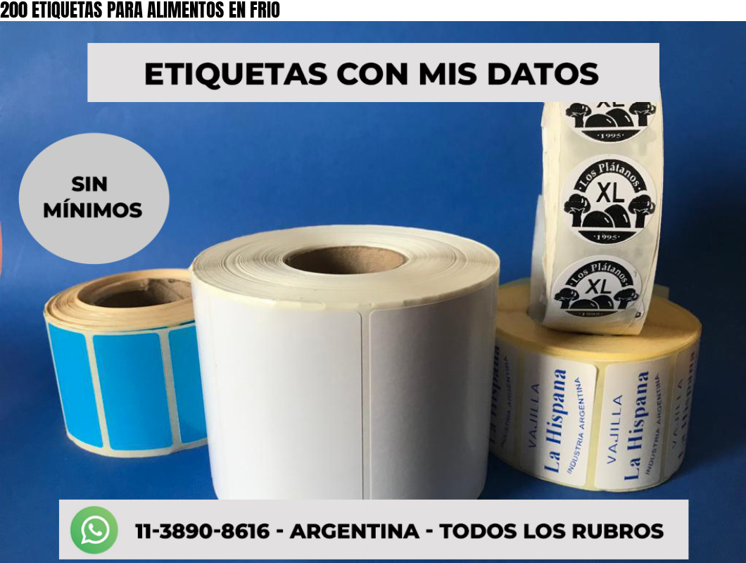 200 ETIQUETAS PARA ALIMENTOS EN FRIO
