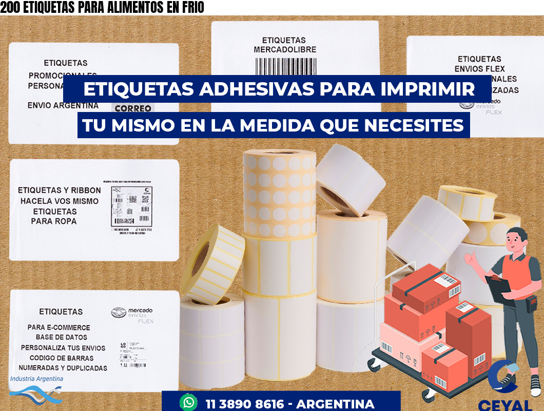200 ETIQUETAS PARA ALIMENTOS EN FRIO