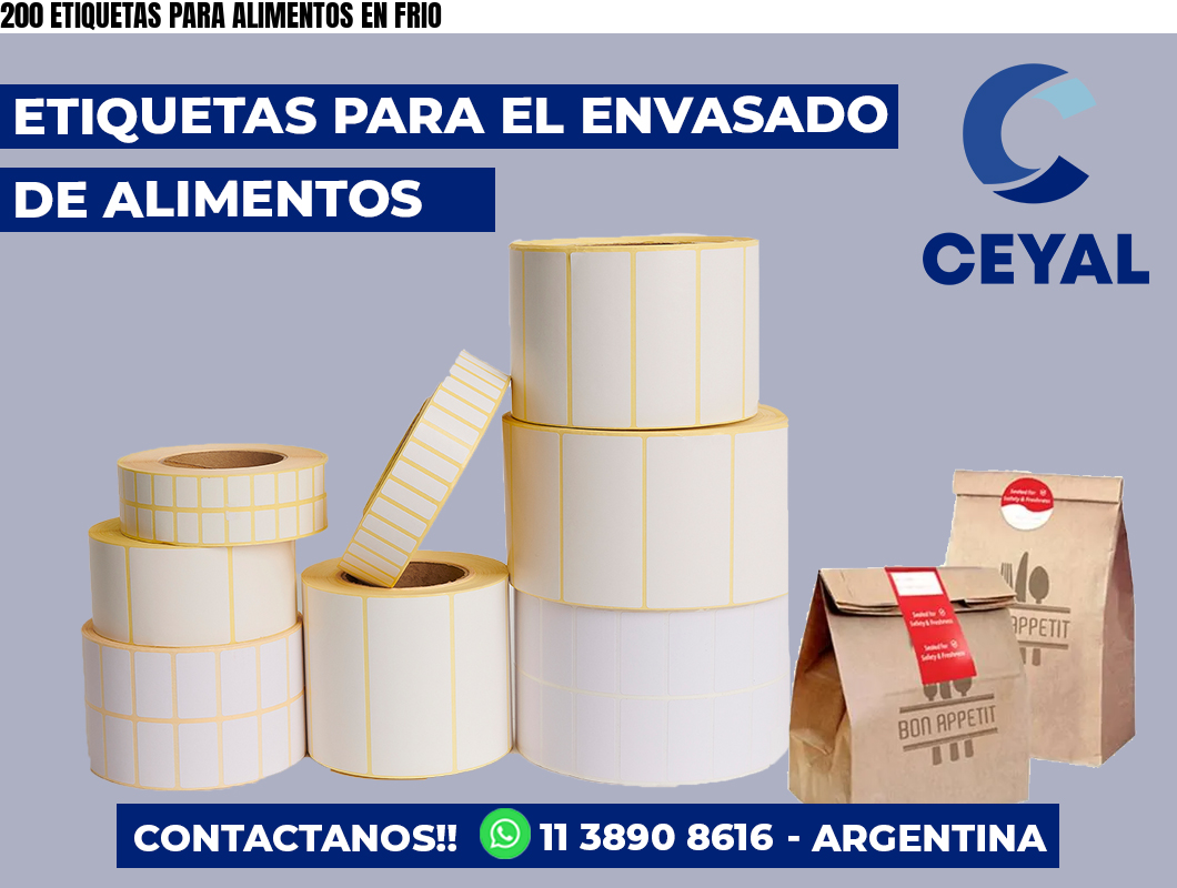 200 ETIQUETAS PARA ALIMENTOS EN FRIO