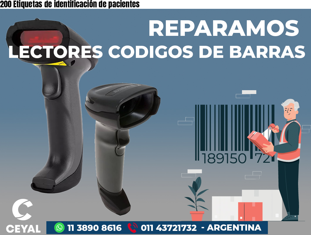 200 Etiquetas de identificación de pacientes
