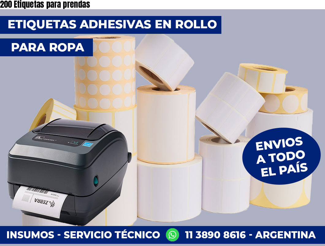 200 Etiquetas para prendas
