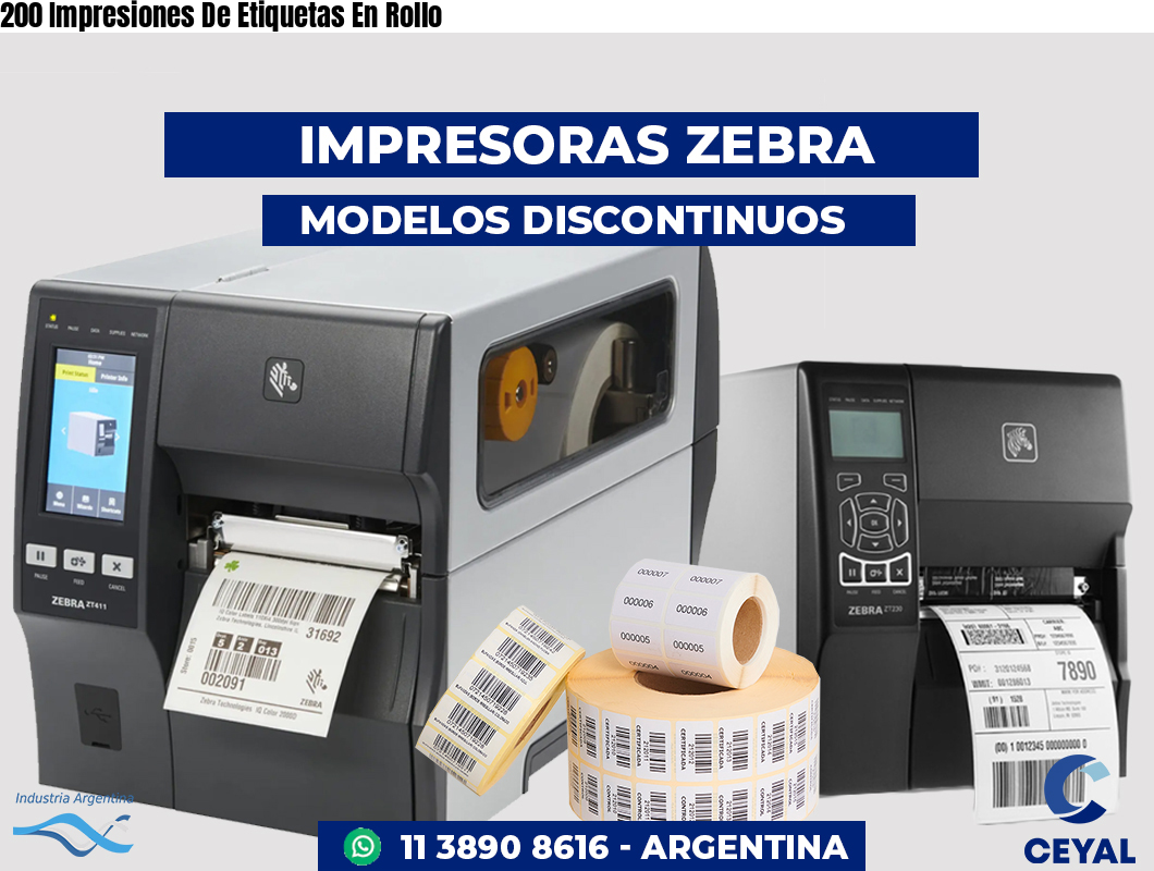 200 Impresiones De Etiquetas En Rollo