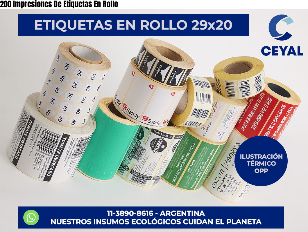 200 Impresiones De Etiquetas En Rollo