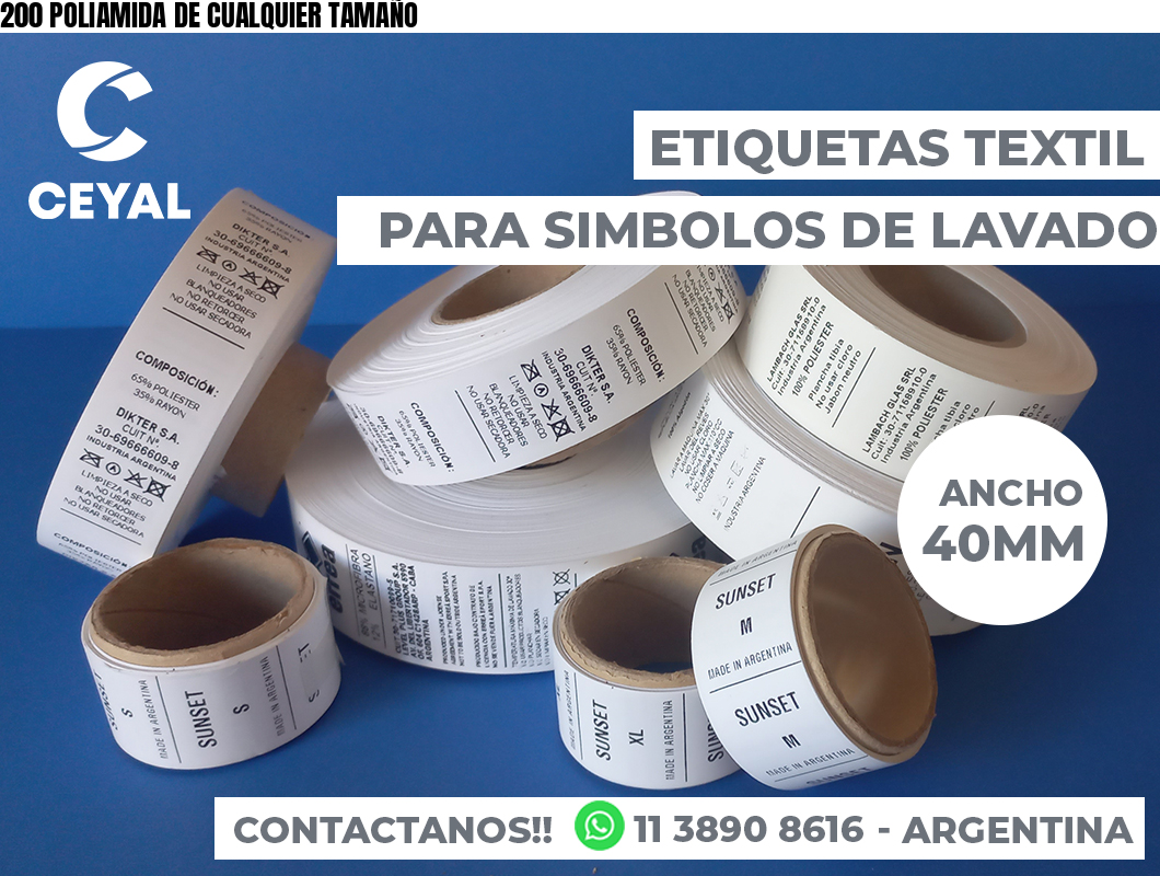 200 POLIAMIDA DE CUALQUIER TAMAÑO