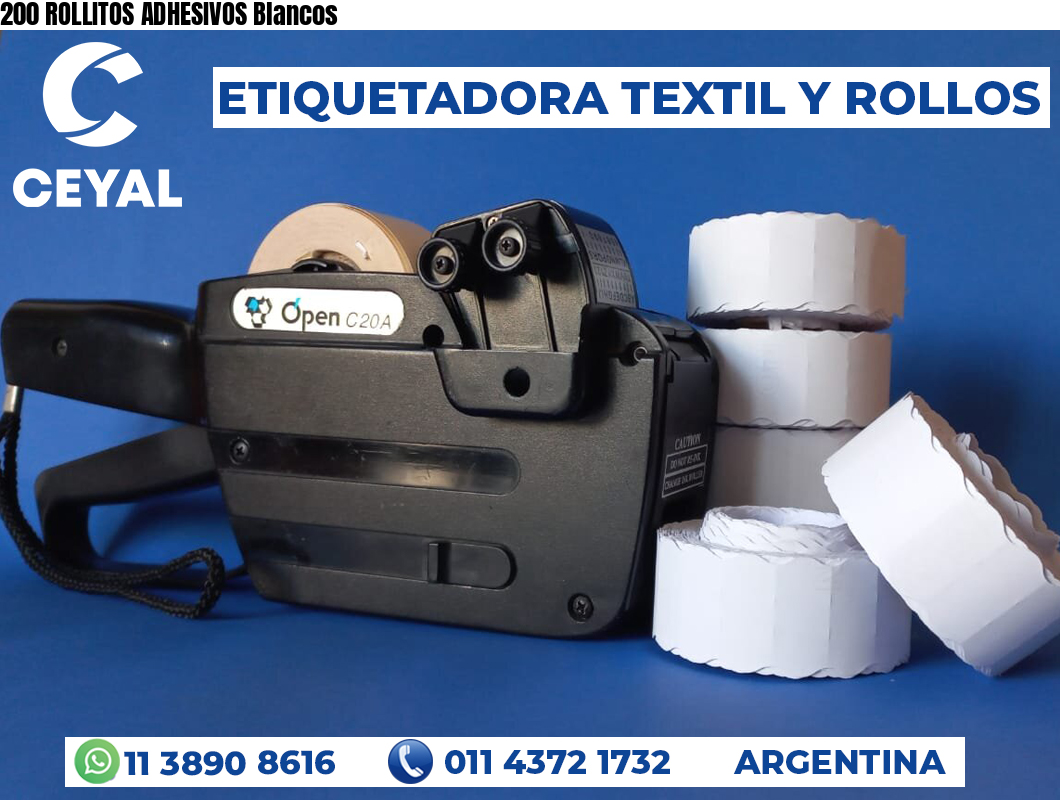 200 ROLLITOS ADHESIVOS Blancos