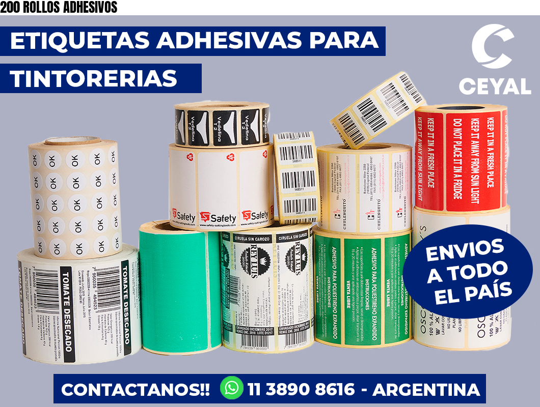 200 ROLLOS ADHESIVOS