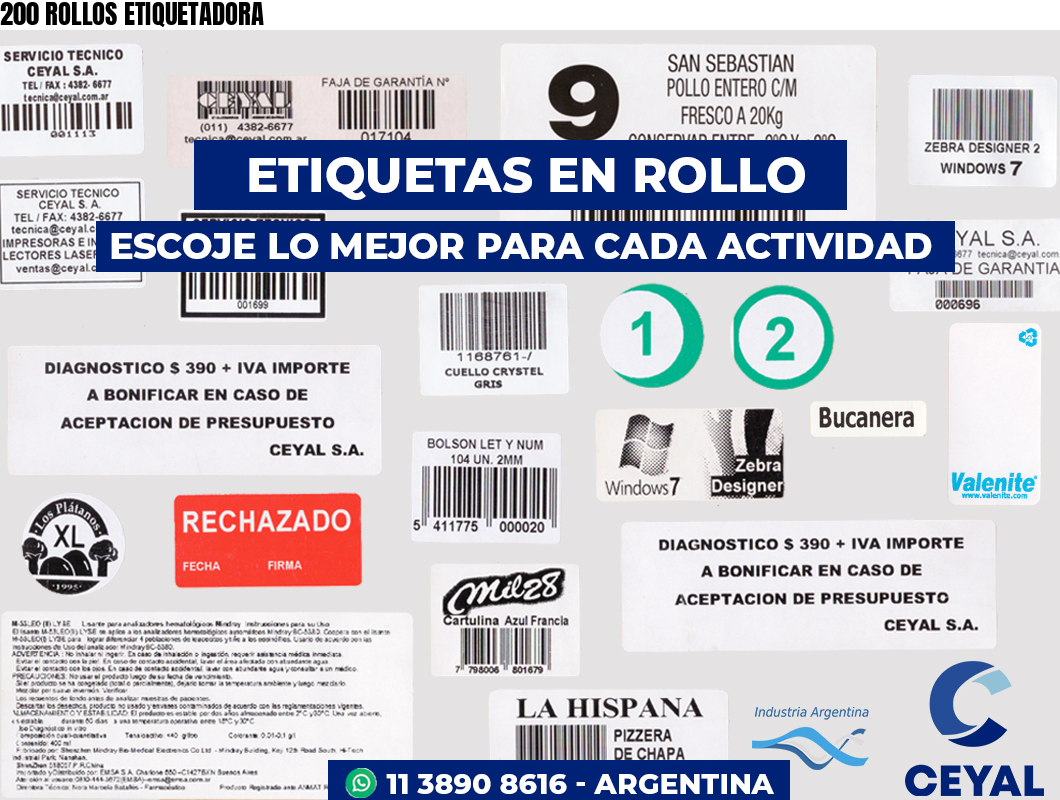 200 ROLLOS ETIQUETADORA