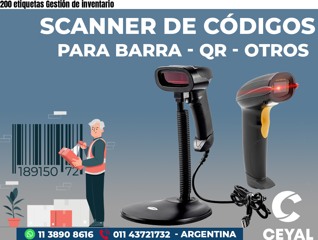 200 etiquetas Gestión de inventario