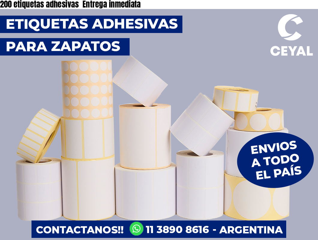 200 etiquetas adhesivas Entrega inmediata