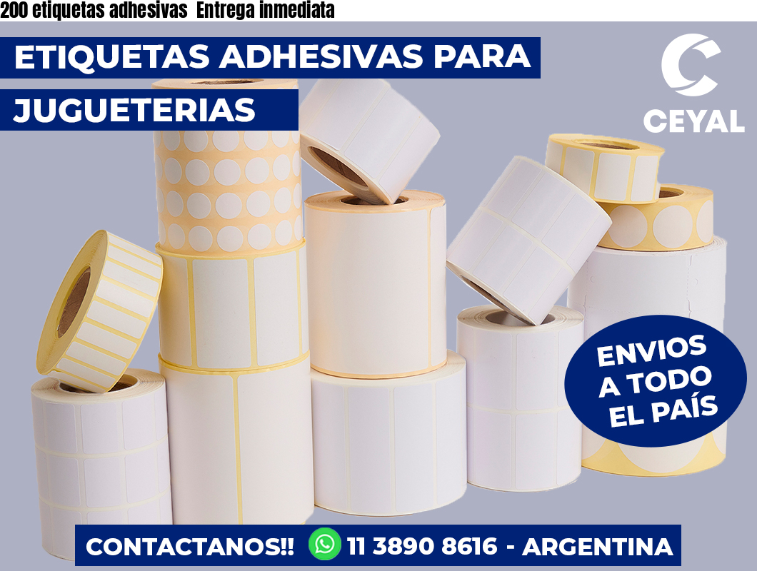200 etiquetas adhesivas Entrega inmediata