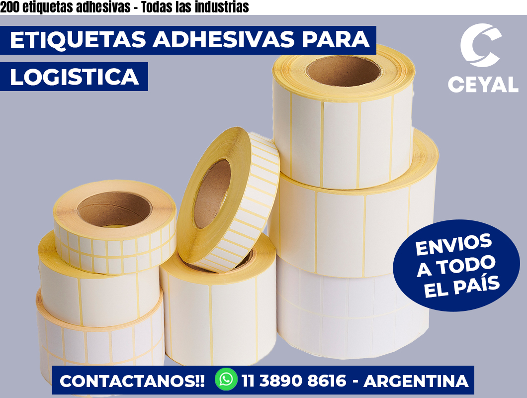 200 etiquetas adhesivas - Todas las industrias