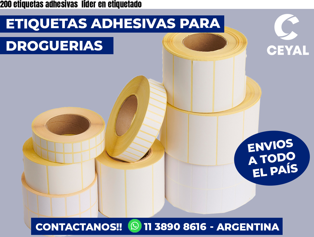 200 etiquetas adhesivas  líder en etiquetado
