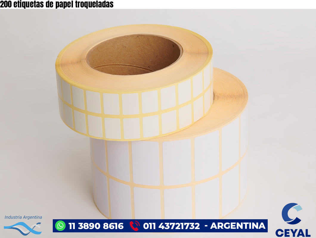 200 etiquetas de papel troqueladas