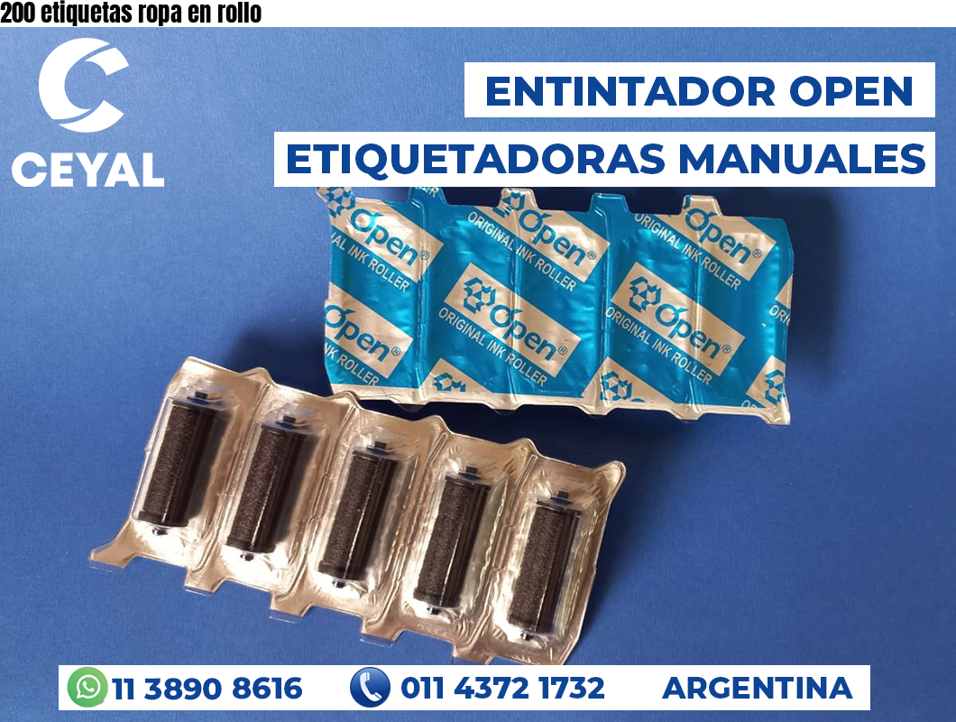 200 etiquetas ropa en rollo