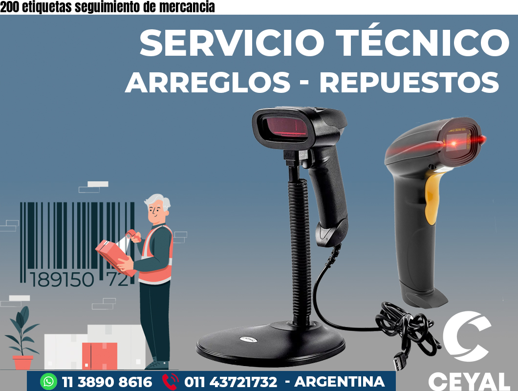 200 etiquetas seguimiento de mercancia