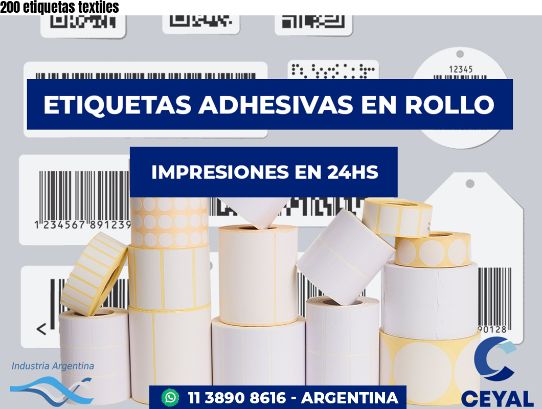 200 etiquetas textiles
