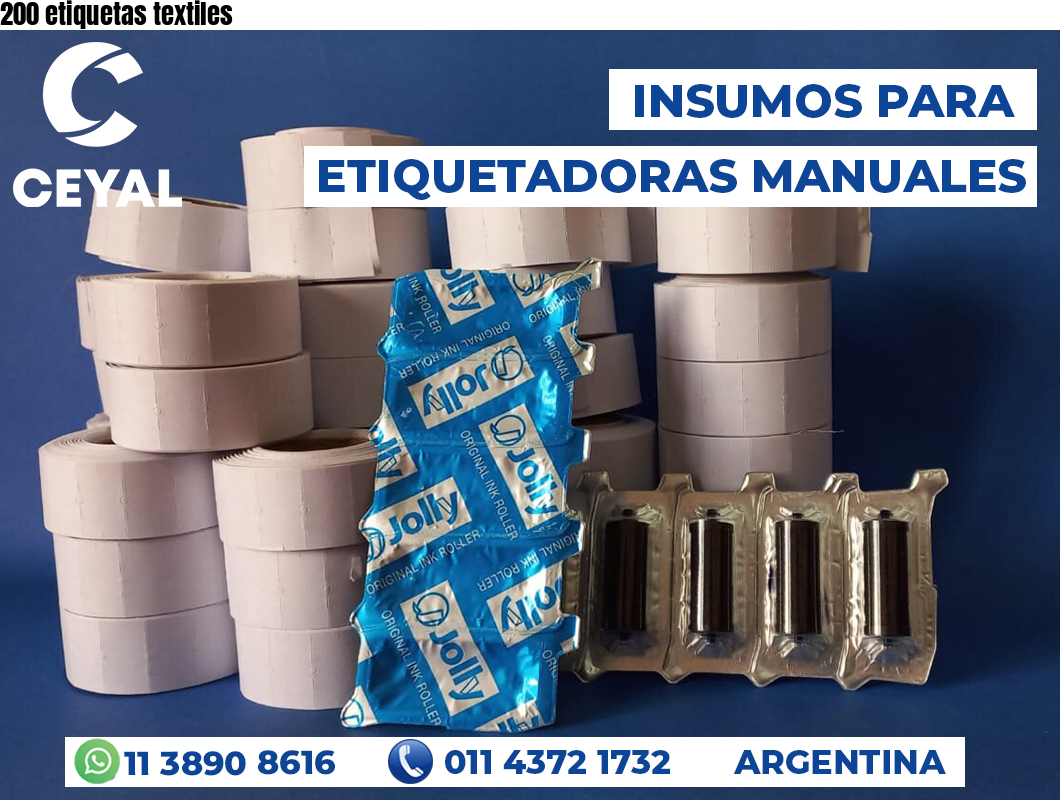 200 etiquetas textiles