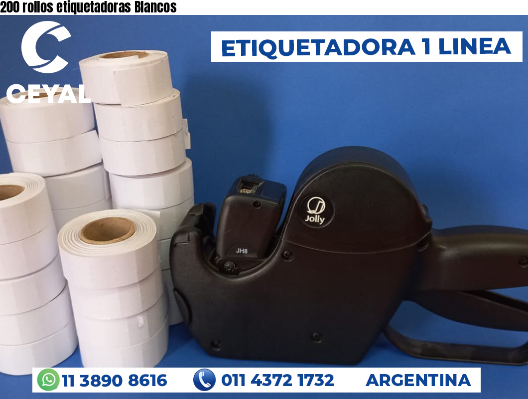 200 rollos etiquetadoras Blancos