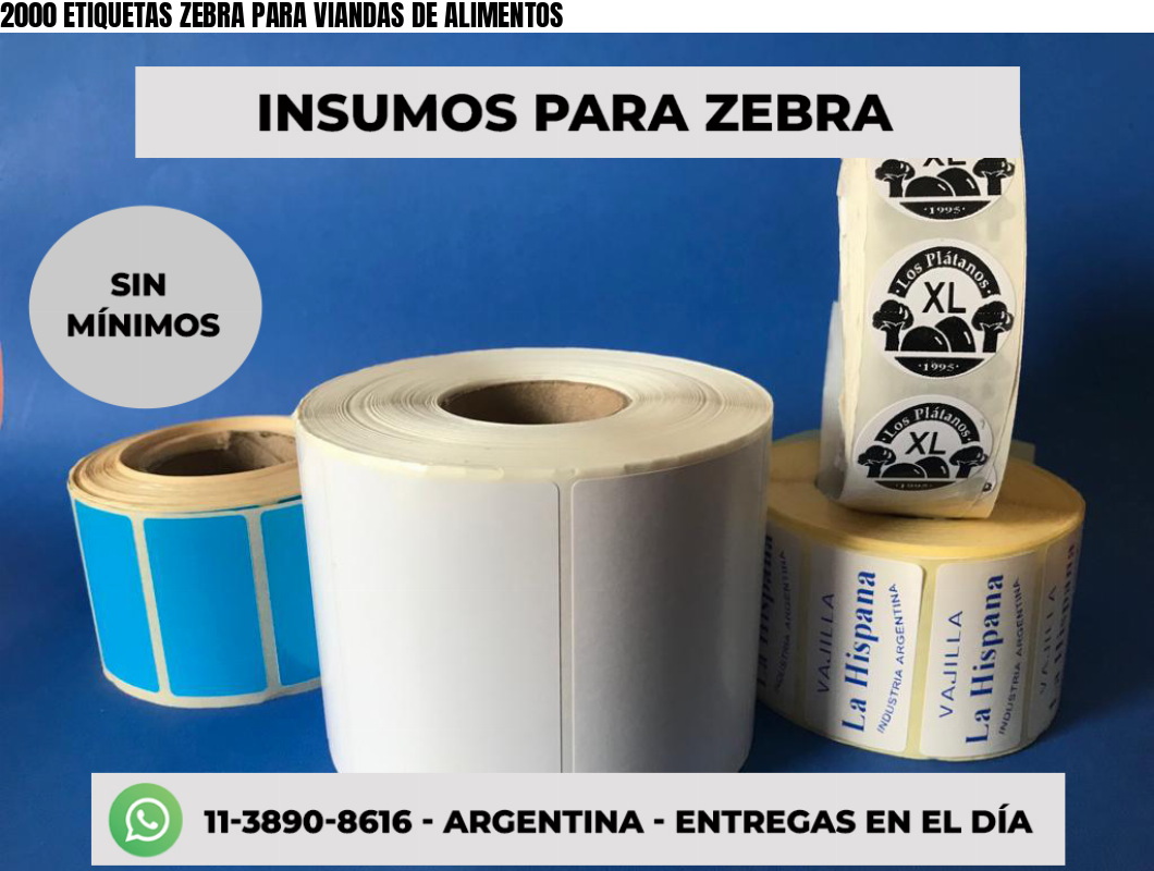2000 ETIQUETAS ZEBRA PARA VIANDAS DE ALIMENTOS
