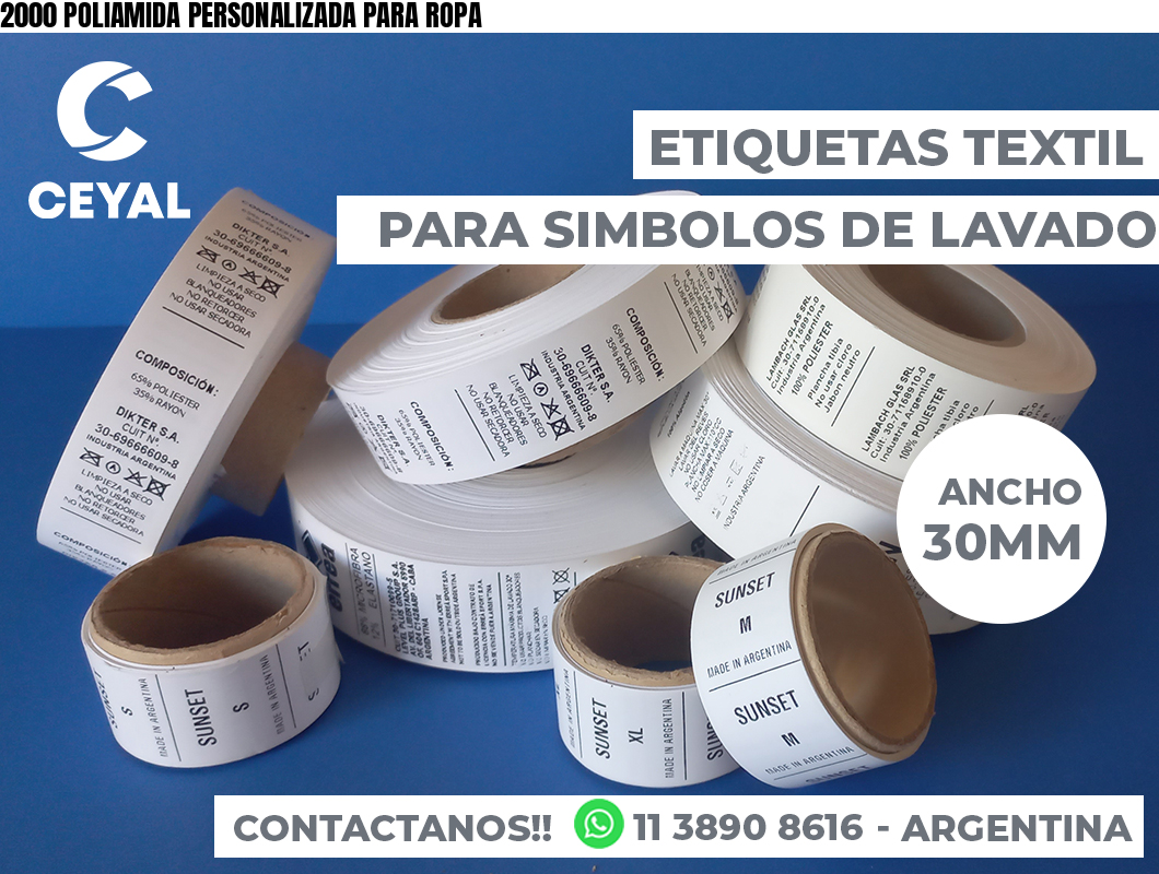 2000 POLIAMIDA PERSONALIZADA PARA ROPA