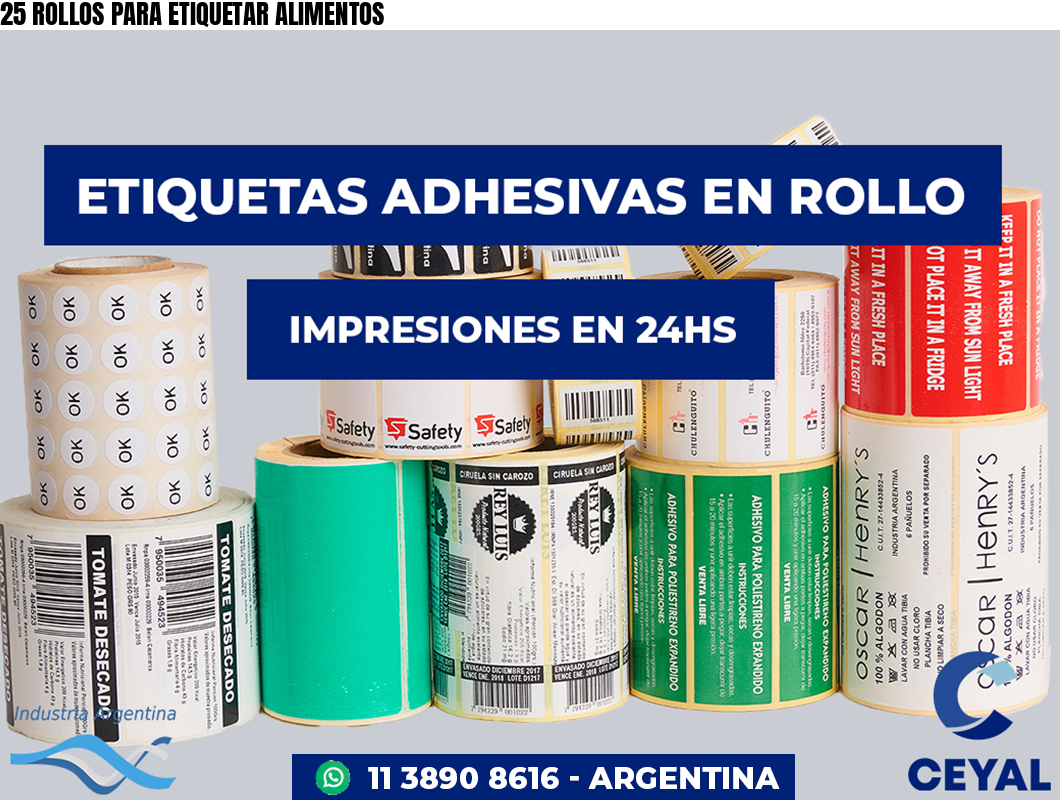 25 ROLLOS PARA ETIQUETAR ALIMENTOS