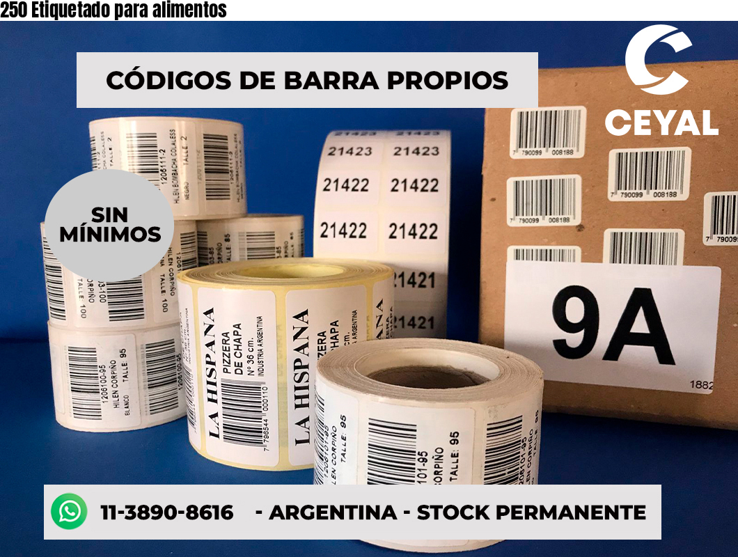 250 Etiquetado para alimentos