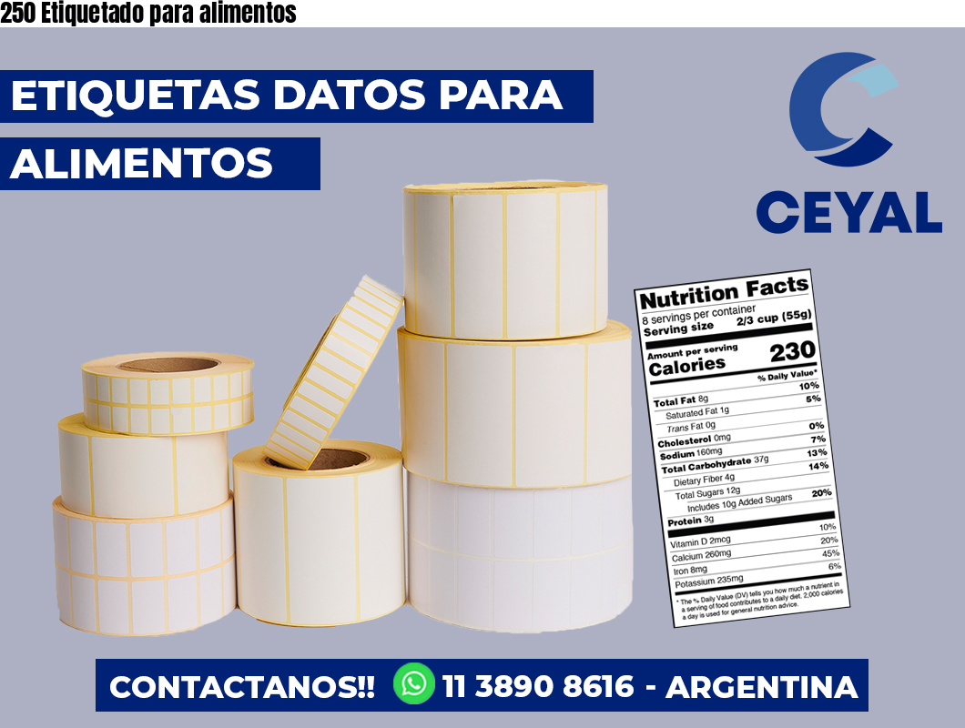 250 Etiquetado para alimentos