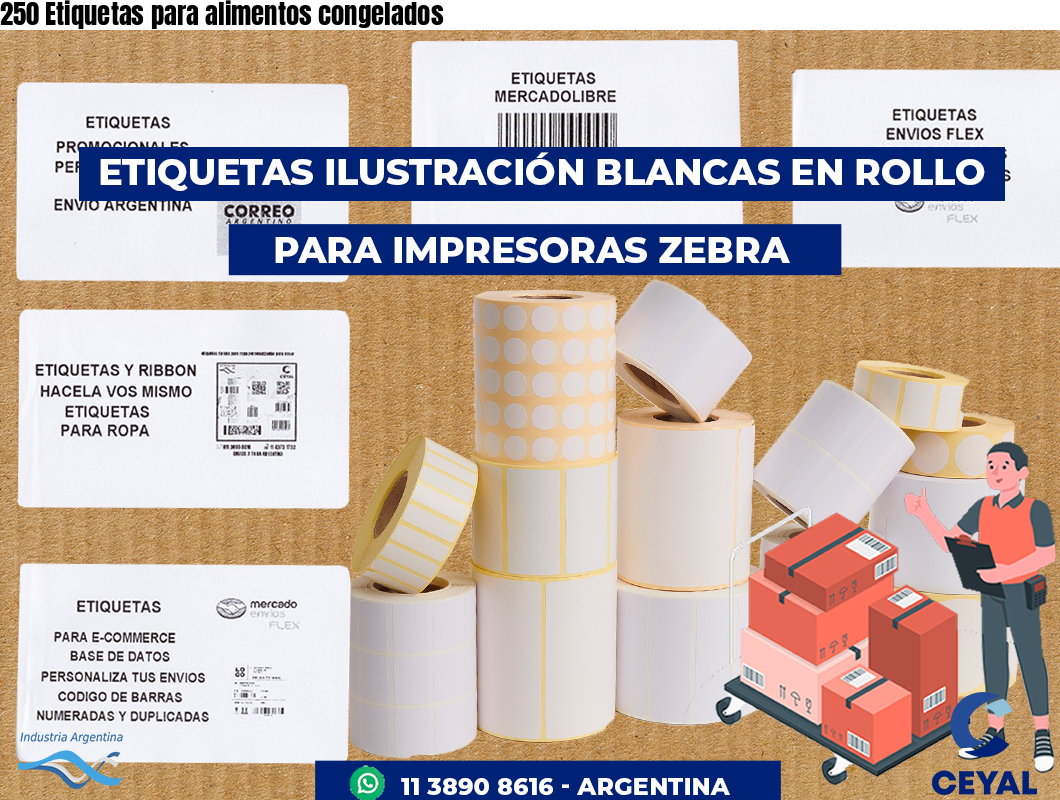 250 Etiquetas para alimentos congelados