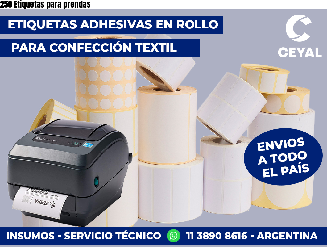 250 Etiquetas para prendas