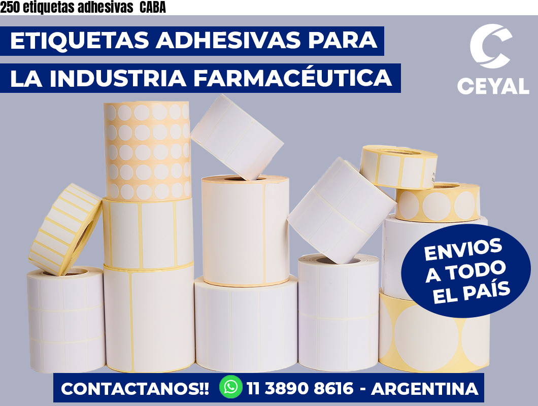 250 etiquetas adhesivas CABA