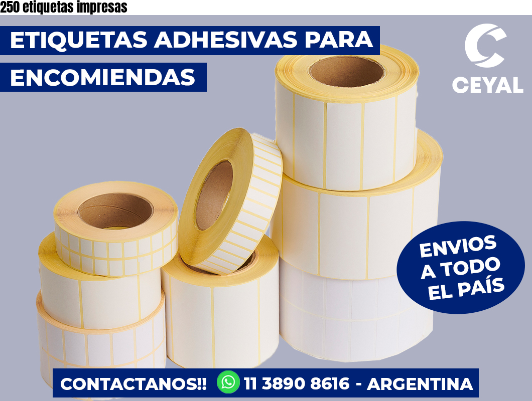 250 etiquetas impresas