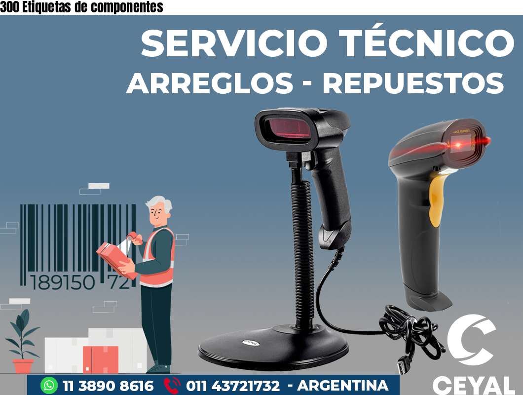 300 Etiquetas de componentes