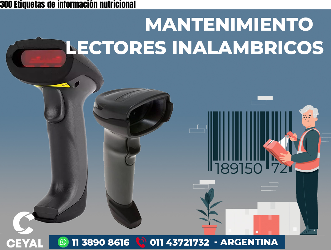 300 Etiquetas de información nutricional