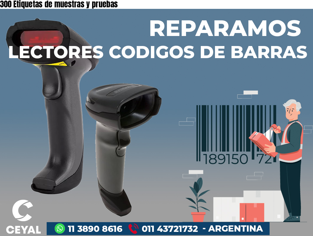 300 Etiquetas de muestras y pruebas