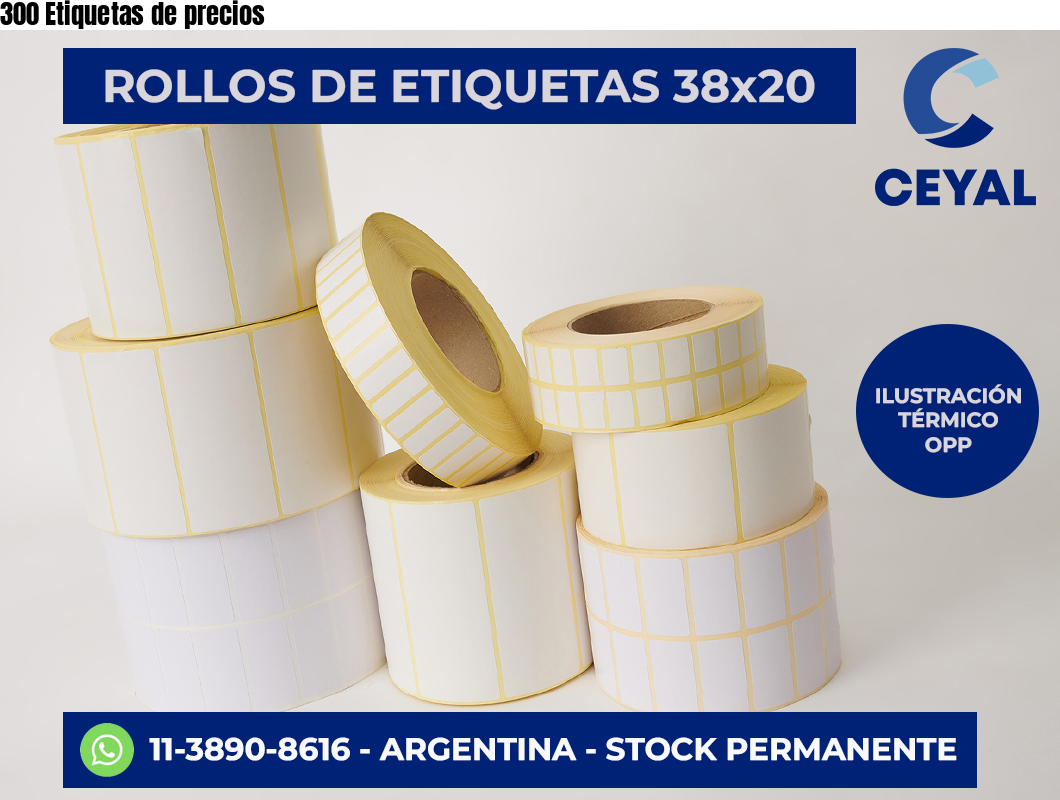 300 Etiquetas de precios