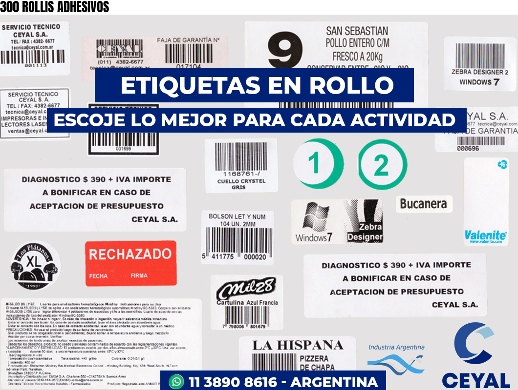 300 ROLLIS ADHESIVOS