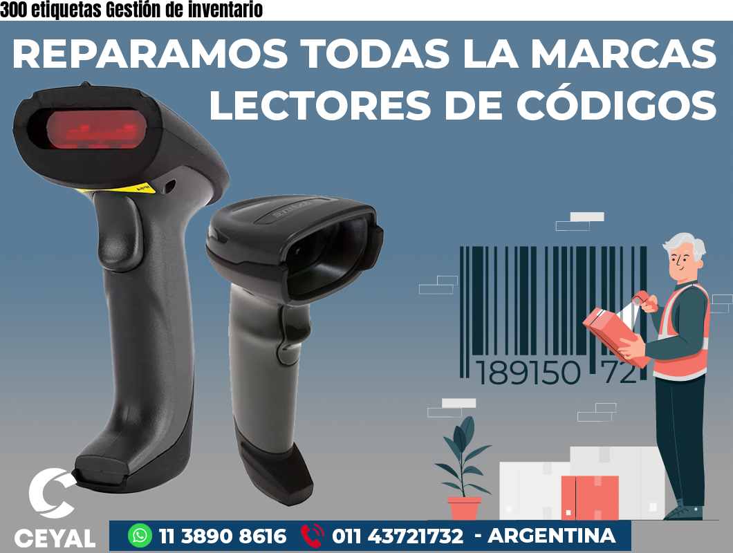 300 etiquetas Gestión de inventario