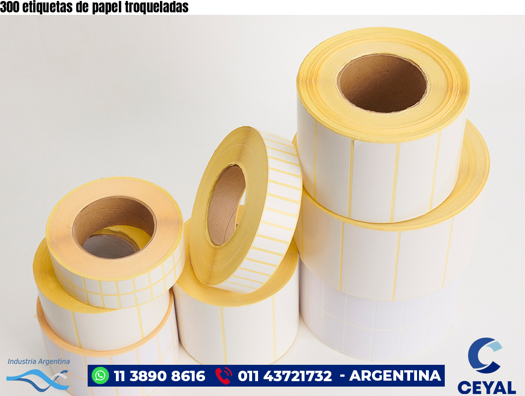 300 etiquetas de papel troqueladas