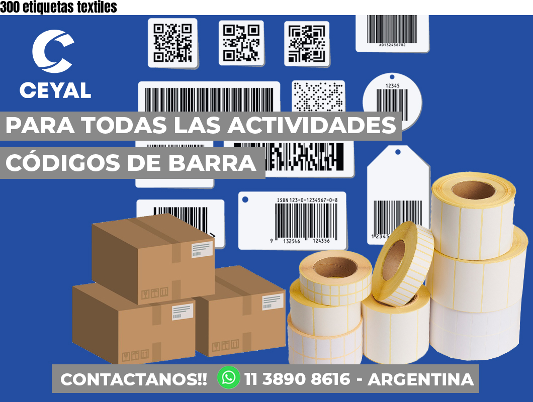 300 etiquetas textiles
