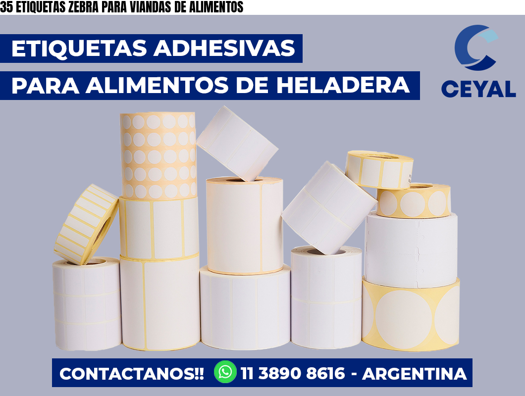 35 ETIQUETAS ZEBRA PARA VIANDAS DE ALIMENTOS