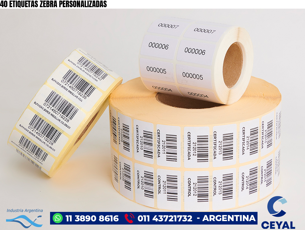 40 ETIQUETAS ZEBRA PERSONALIZADAS